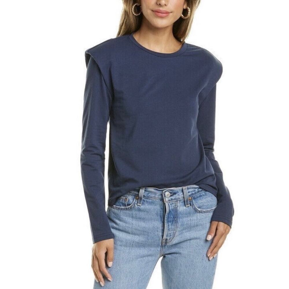 Walter Baker Bethany Extended Shoulder Top size Large Navy Blue